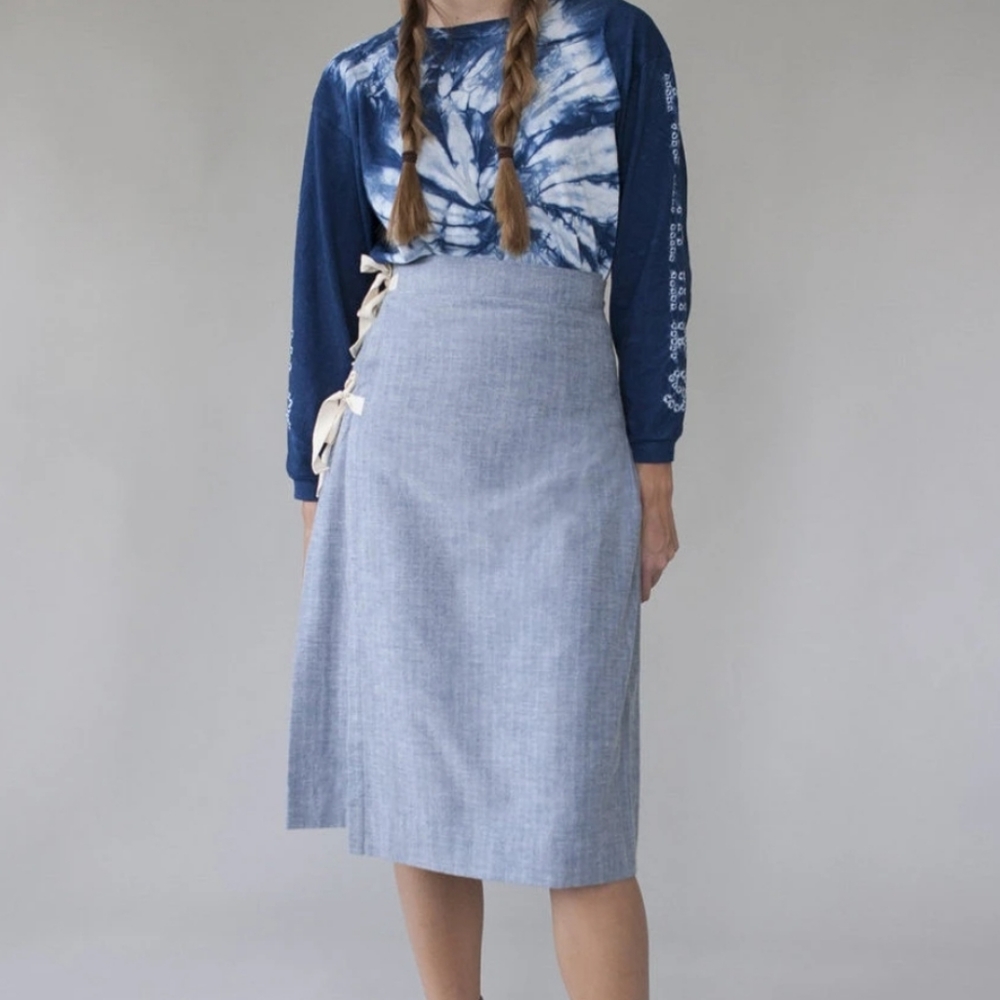 W'menswear brushed cotton herringbone kilt skirt